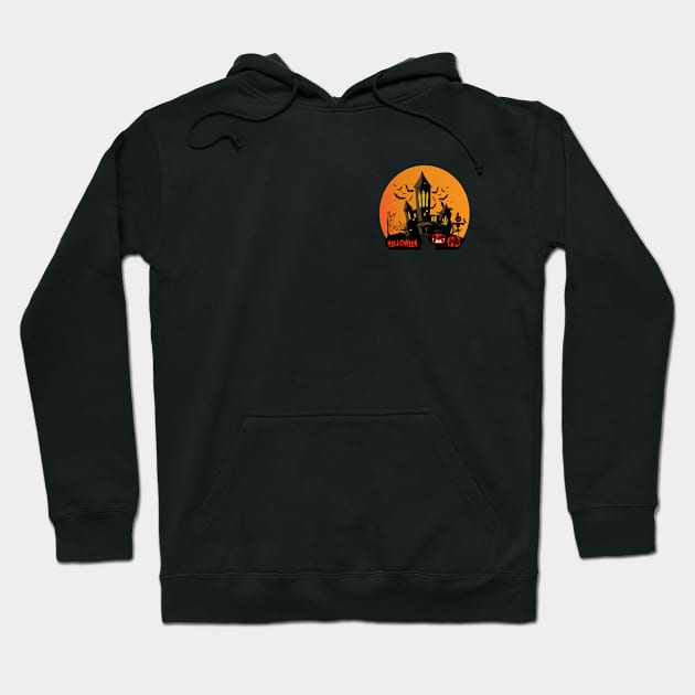 Helloween haunted house Hoodie by Freznika Store